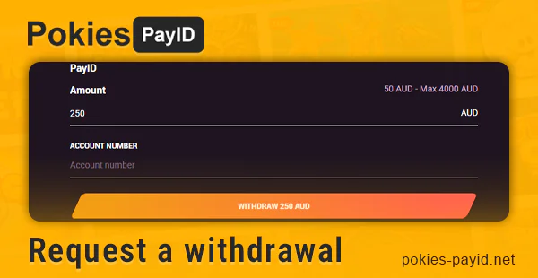 Make a withdrawal request at an online casino