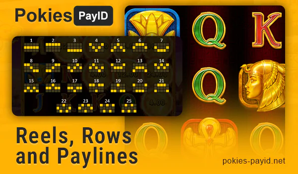 Paylines in online pokie Sun of Egypt 3