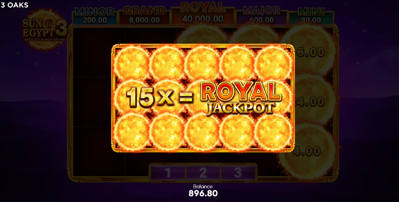 Screen bonus game in online pokie Sun of Egypt 3